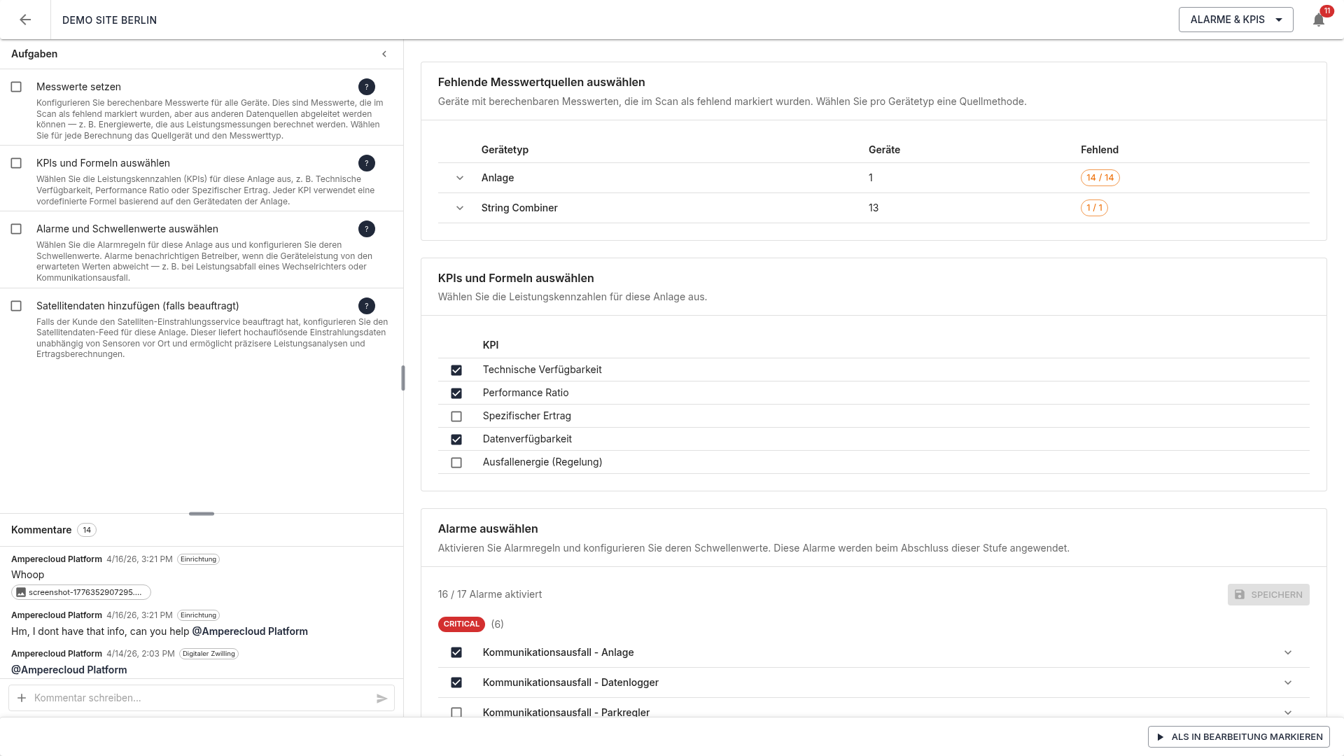 Alarme & KPIs Übersicht