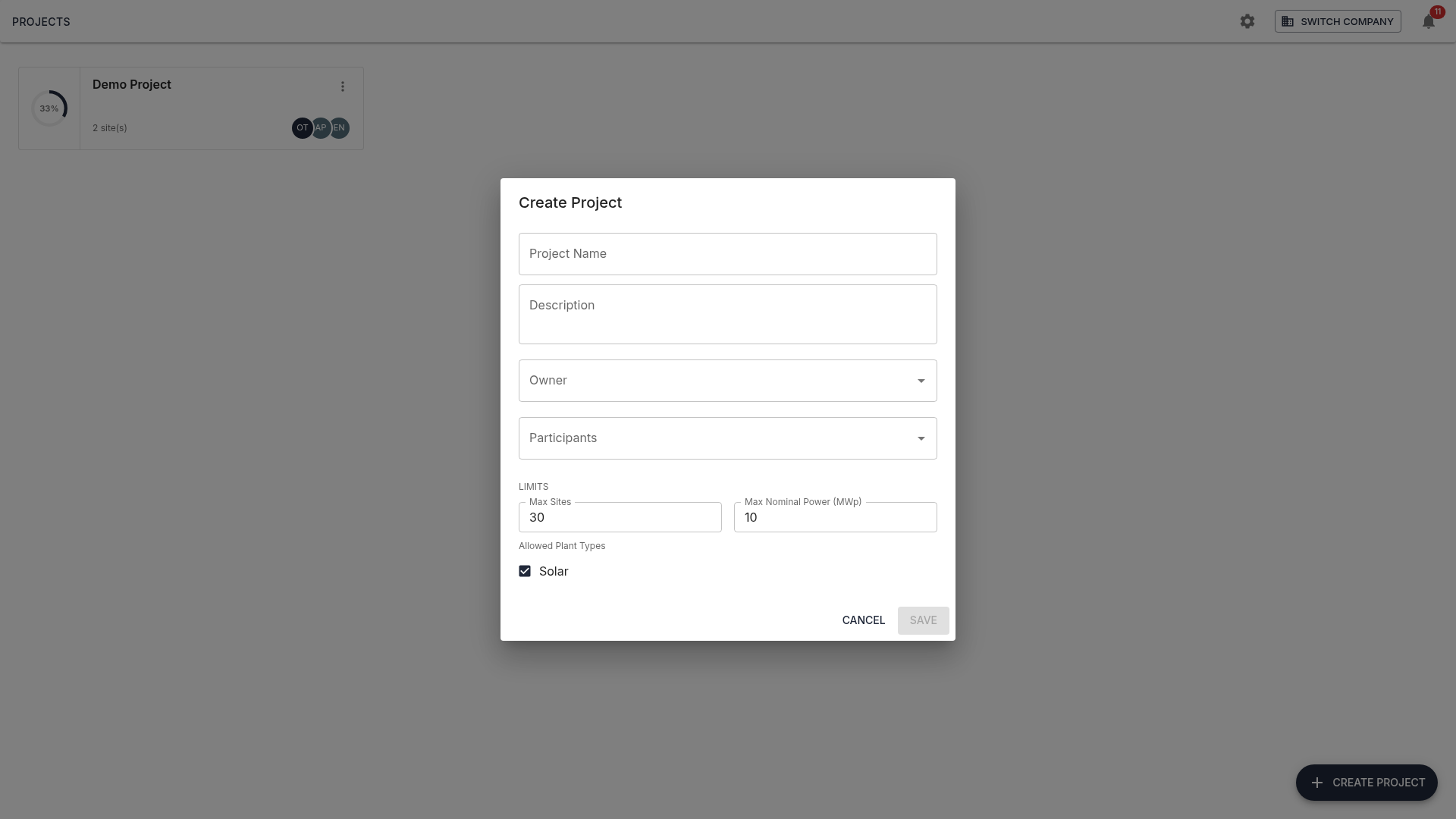 Create project