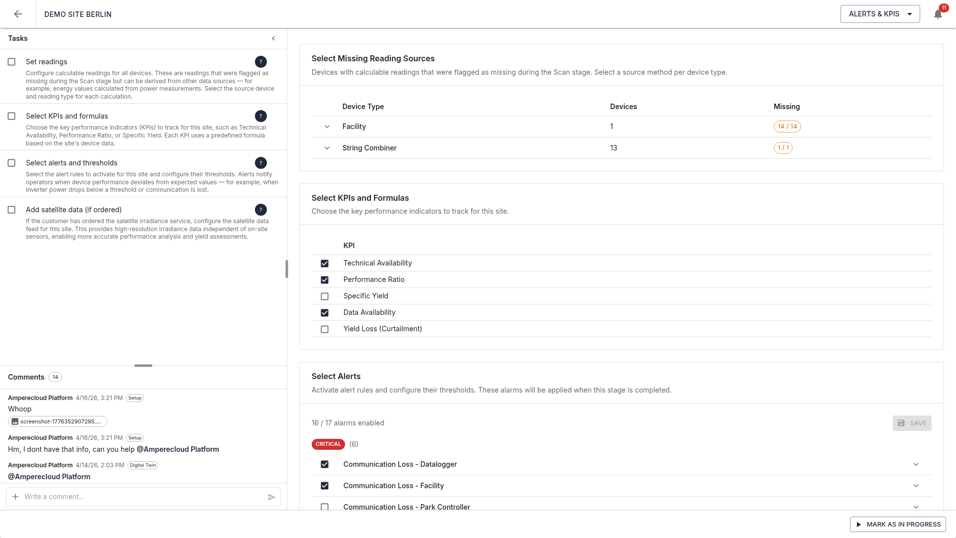 Alerts & KPIs overview